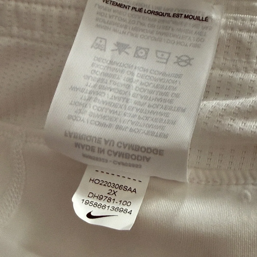 Nike‎ Court Victory Tennis Skirt White Dri-FIT Slim Fit Skort Women's 2X